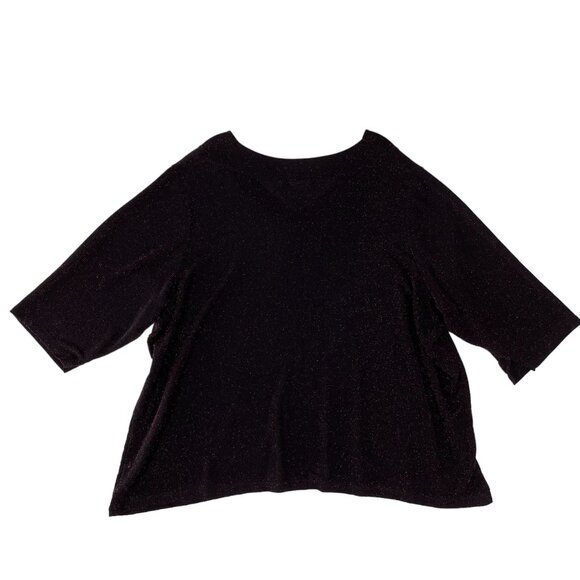 Catherines Top 3XP Black Red Tinsel Holiday Formal Party Shimmer Sparkle Date - Picture 9 of 16